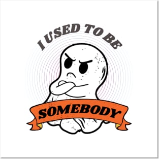 I Used to Be Somebody Funny Ghost Halloween Retro Sunset Posters and Art